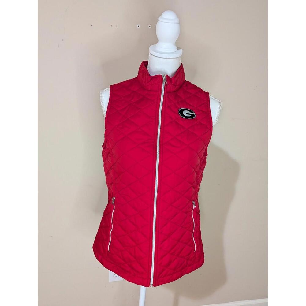 Colosseum Georgia Bulldogs NCAA Women's Quilted Puffer Vest Red Size Medium